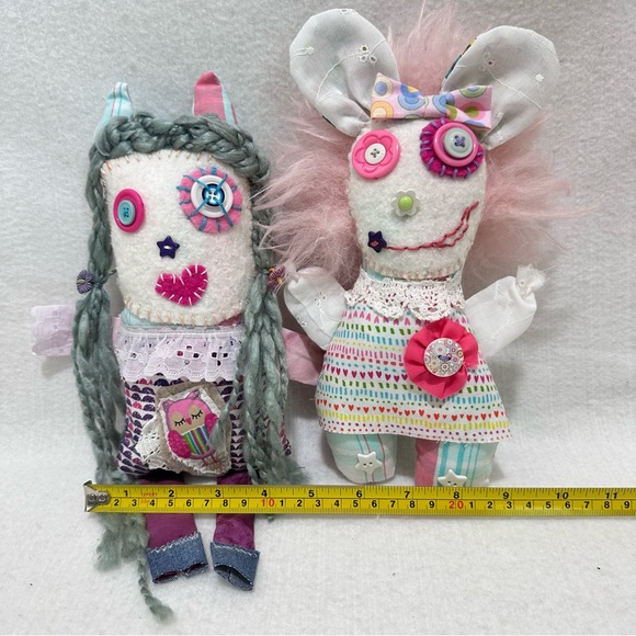 Fairy Forest Friends: Whimsical Handmade Doll Duo for Besties, lace & embroidery - Picture 6 of 9